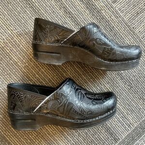Dansko tooled leather clog